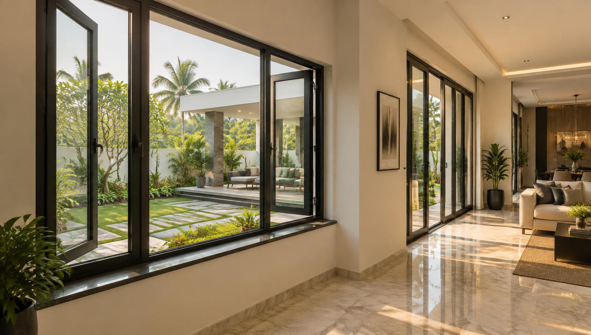Modern UPVC window installation for a Madurai home